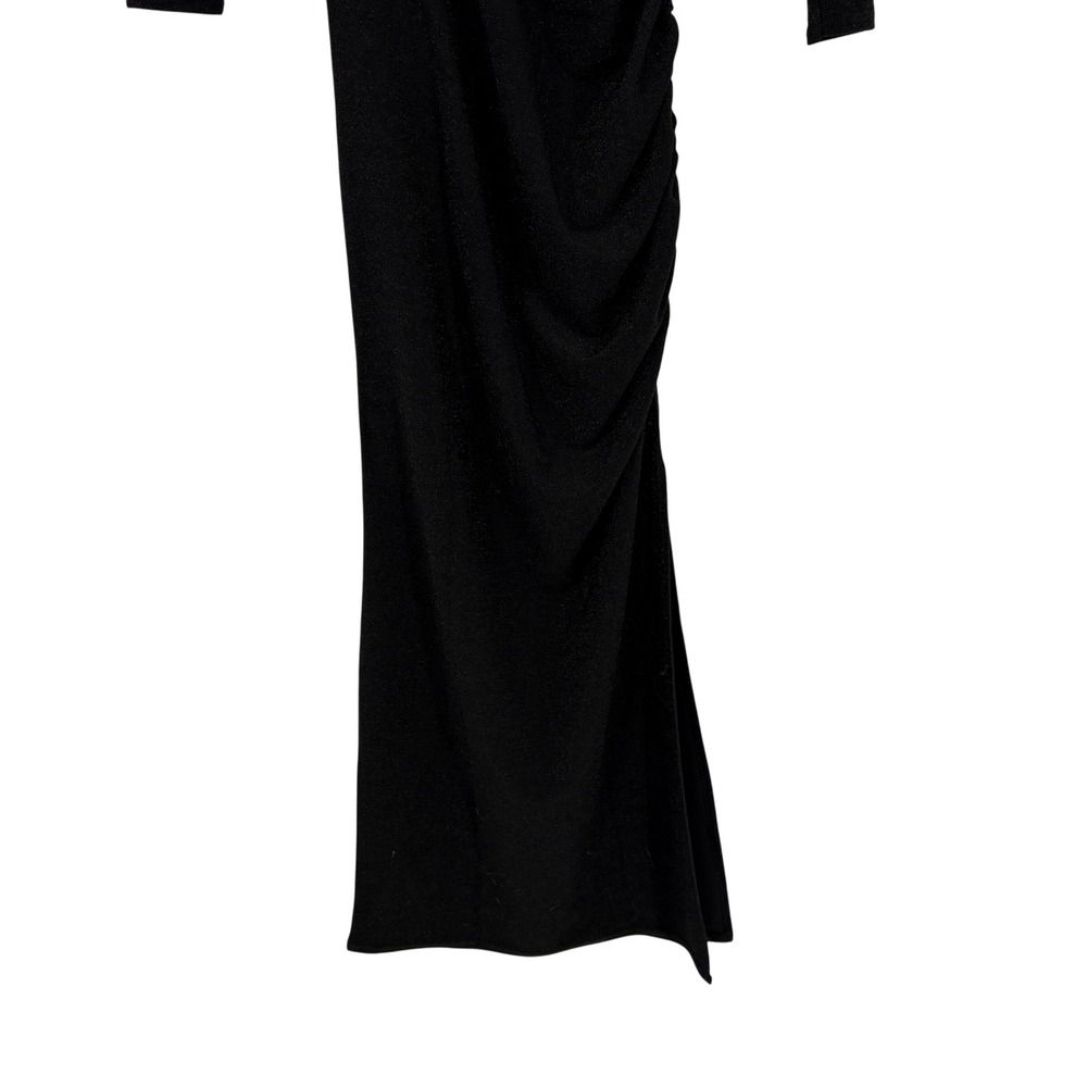 NWT Quiz Women's Brillo Long Sleeve Ruched Glitter Maxi Dress Sz 8 Party Dressy - Picture 5 of 10